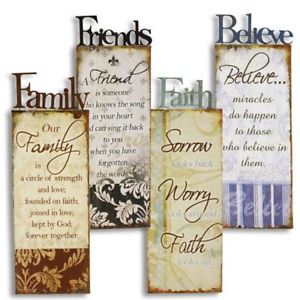 Metal Family Friends Faith Believe Wall Art Signs