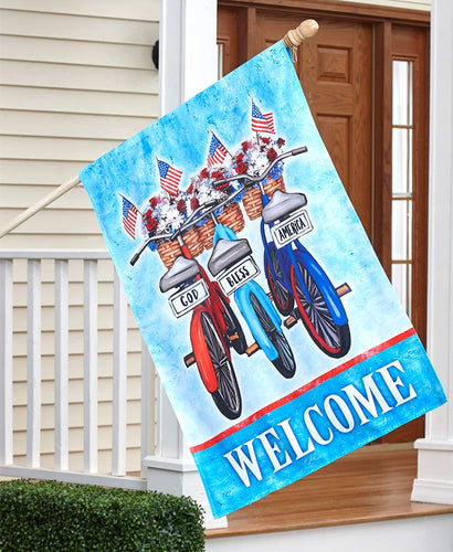 God Bless America Welcome Flag