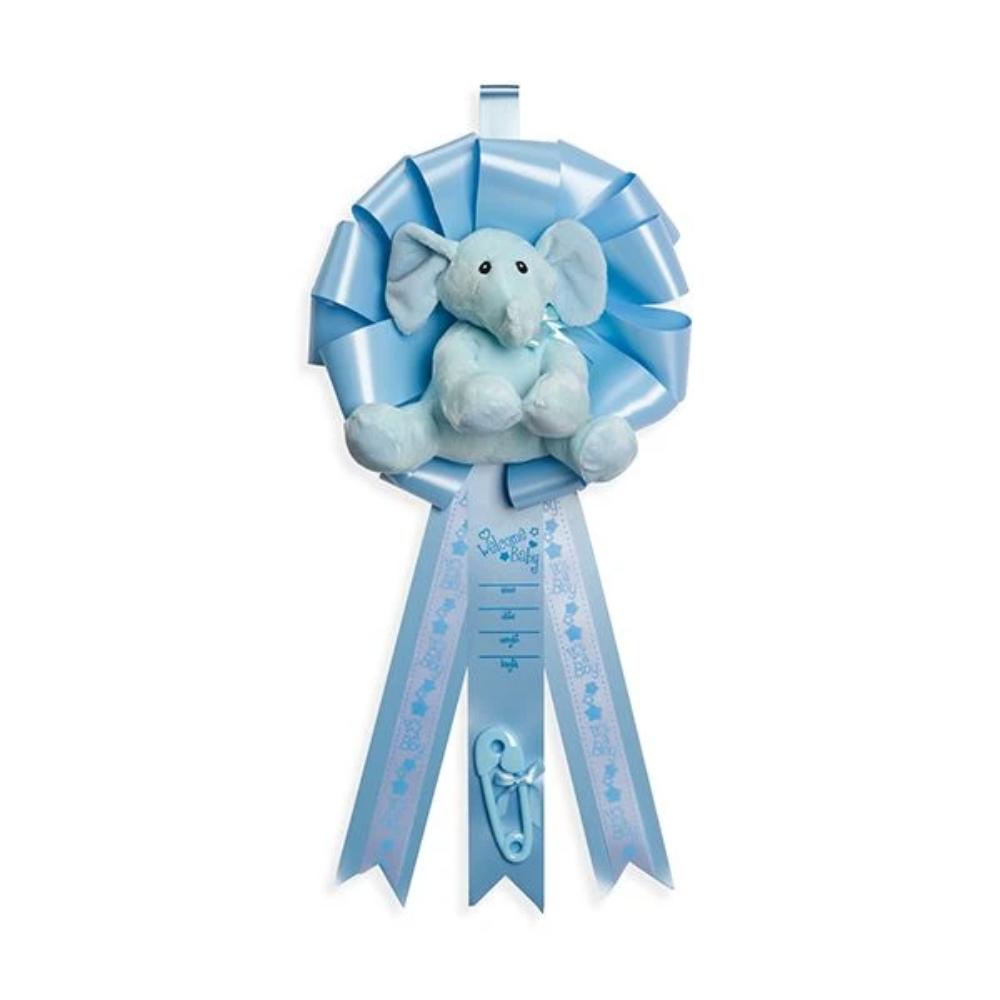 Blue Elephant It's a Boy Birth Announcement Hospital Door Hanger