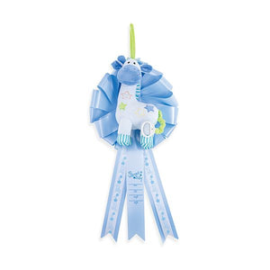 Musical Giraffe Blue It's a Boy Birth Announcement Hospital Door Hanger