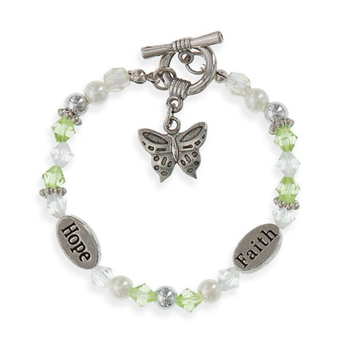 Abundant Blessings Faith Hope Butterfly Bracelet