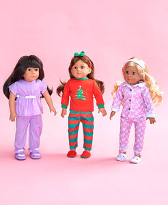 18" Doll Pajamas- Set of 3
