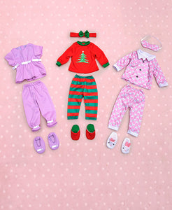 18" Doll Pajamas- Set of 3