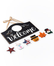 Load image into Gallery viewer, Interchangeable Seasonal Welcome Sign
