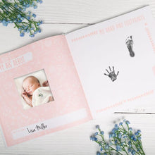 Load image into Gallery viewer, Pink Flower Baby Girl First Year Memory Book