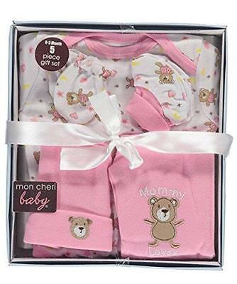 Mon Cheri Baby 5 Piece Pink Mommy Loves Me Newborn 0 - 3 Months Gift Set