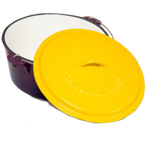 Enamel Coated Purple & Gold Dutch Oven - 9 Quart