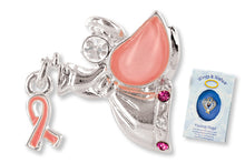 Load image into Gallery viewer, Wings &amp; Wishes Breast Cancer Awareness Guardian Angel Pin