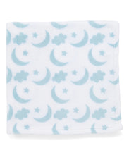 Load image into Gallery viewer, Blue Baby Boy Moon and Star Fleece Baby Blanket