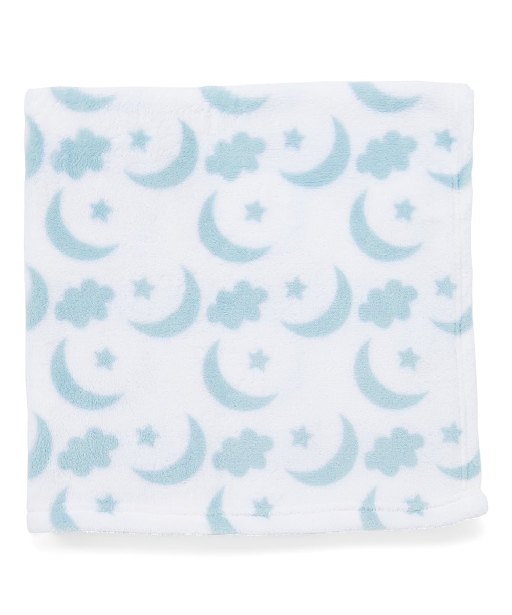 Blue Baby Boy Moon and Star Fleece Baby Blanket