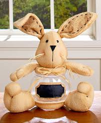 Plush Tan Bunny Candy Jar