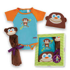 Infant Boys 3 Piece Monkey Welcome Home Baby Box Set New Baby Boy Gifts