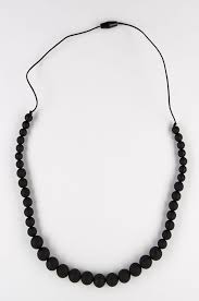 Women's Teething Bling Black Graduates Teething Necklace for Babies