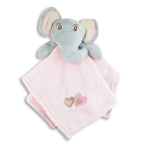 Pink Striped Elephant Baby Blanket Gift Set