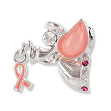 Load image into Gallery viewer, Wings &amp; Wishes Breast Cancer Awareness Guardian Angel Pin