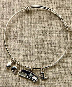 NFL Seattle Seahawks Team Charm Bangle Bracelet