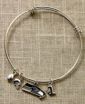 NFL Seattle Seahawks Team Charm Bangle Bracelet Sports Collectible