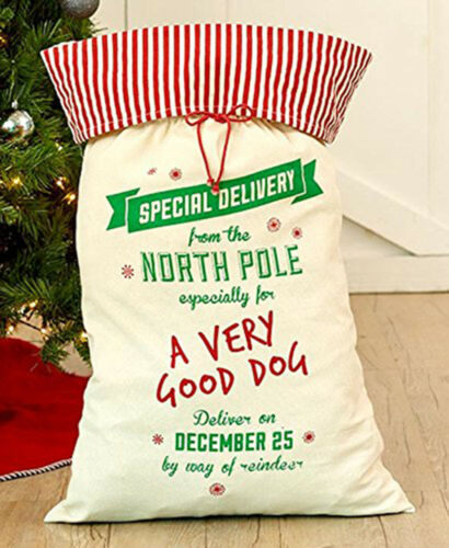 Canvas Special Delivery Oversized For a Good Dog Gift Sack Holiday Decor