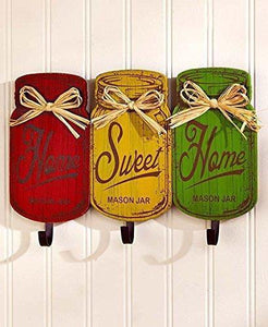 Home Sweet Home Mason Jar Wall Hook Sign