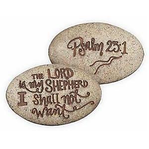 WORRY STONES Inspirational Prayer Stone LORD IS MY SHEPHERD PSALM 23:1 Gift